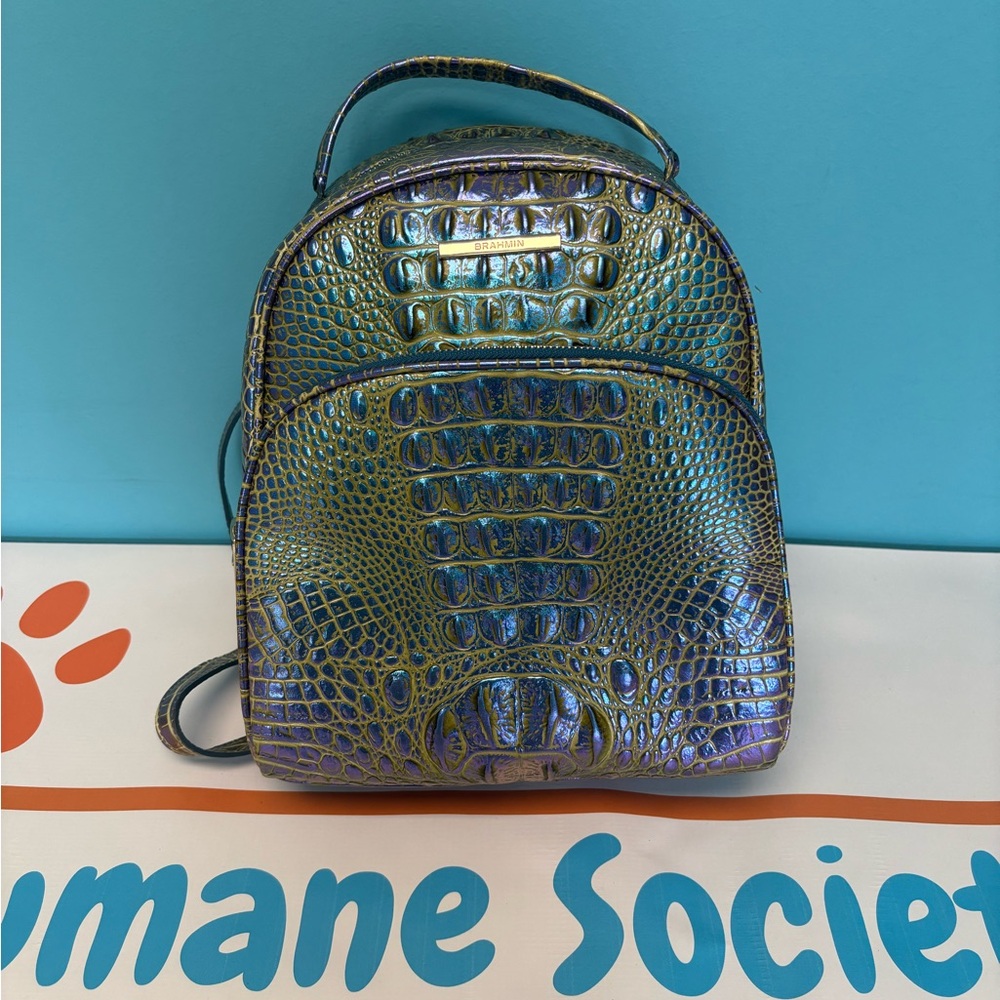 Brahmin Illuminate Shimmering Blue-Green - purple Backpack